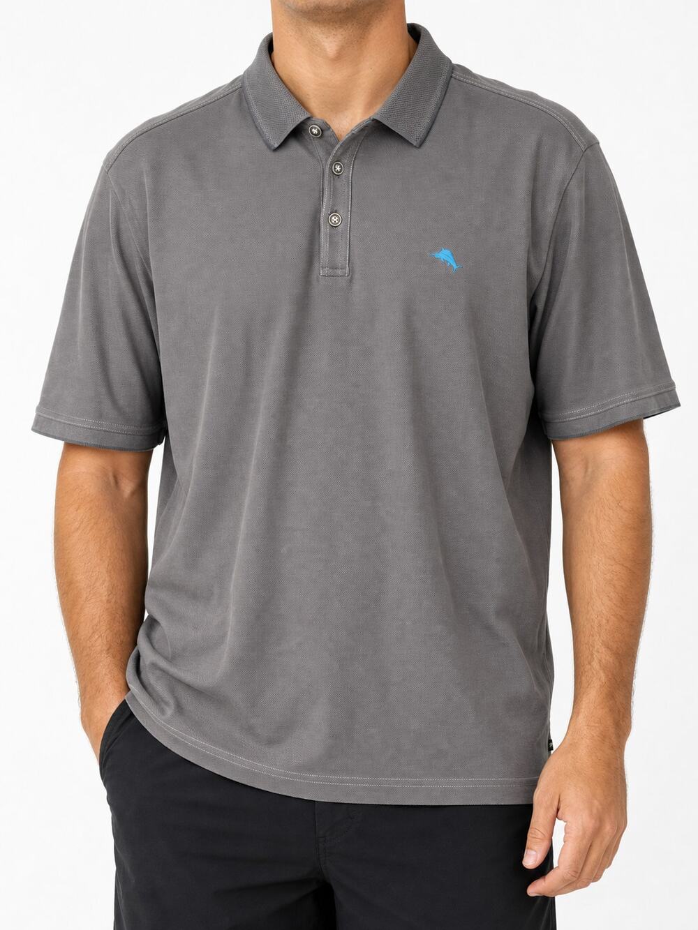 Tommy Bahama IslandZone Supima Cotton Gray Polo Short Sleeve Shirt Mens XXXL 3XL